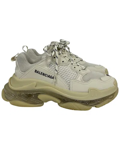 Balenciaga Women's Polyester Triple S Clear Sole Sneaker (authentic Pre-loved) In Green