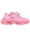 Balenciaga Women's Polyester Triple S Clear Sole Sneaker (authentic Pre-loved) In Pink