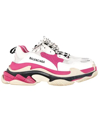 Balenciaga Women's Polyester Triple S Sneaker (authentic Pre-loved) In White