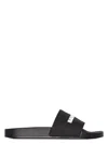 Balenciaga Slide Sandals With Open Toe And Flat Sole In Blackwhite