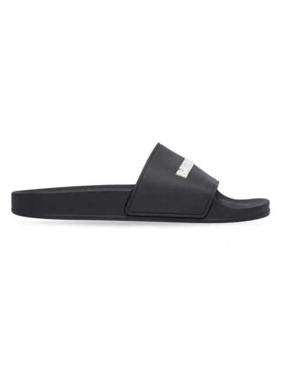 Balenciaga Women's Pool Slide Sandal In Black White