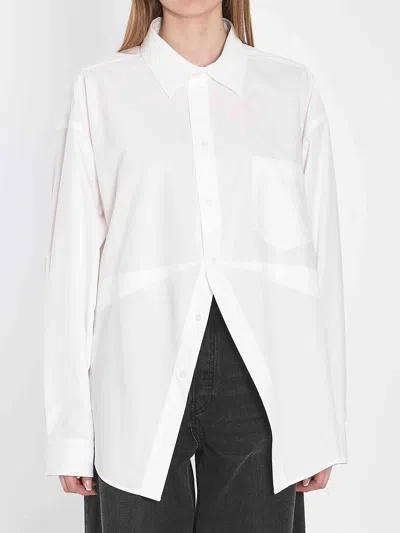 Balenciaga Cotton Poplin Shirt Waist Detail In White