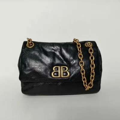 Balenciaga Shoulder Bags With Chain-link Strap And Metallic Hardware In Black