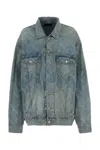 Balenciaga Oversize Printed Denim Jacket Design In Multicolor