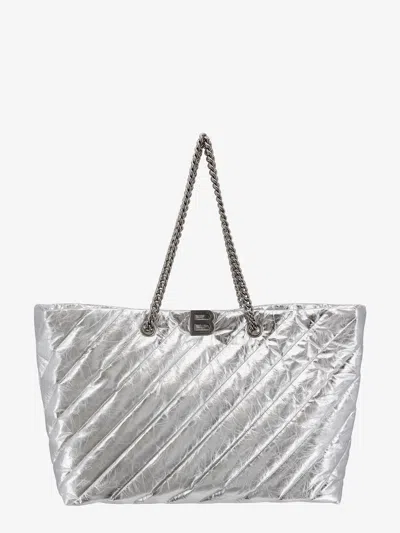 Balenciaga Women Quilted Leather Shoulder Bag With Frontal Monogram In Multi