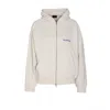 Balenciaga White Sweatshirt With Fixed Hood And Logo Lettering On Front And Rear In Cotton Woman In Nude