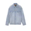 Balenciaga Collared Regular Jacket Long Sleeves Pockets In Blue