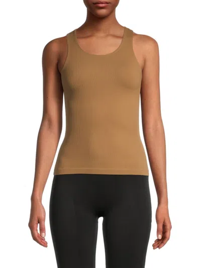 Balenciaga Women's Rib Knit Jersey Tank Top In Camel