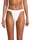 Balenciaga Women's Rib Knit Logo Thong In White