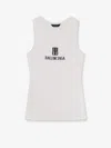 Balenciaga Women Ribbed Viscose Blend Tank Top In White