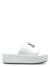Balenciaga Rise Platform Leather Thong Sandals In Whtsilver
