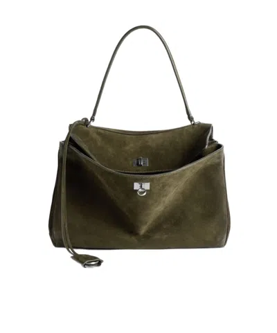 Balenciaga Women's Rodeo Handbag Medium In Khaki In Brown