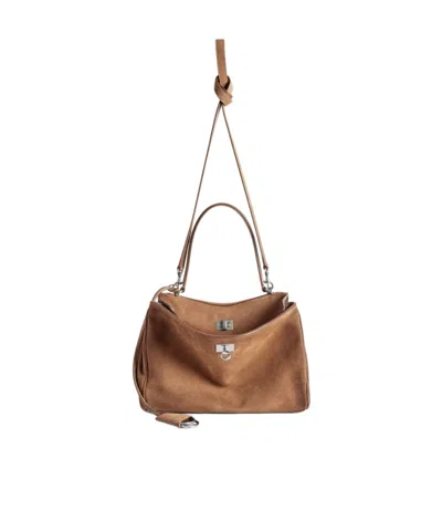 Balenciaga Women's Rodeo Handbag Small In Camel In Brown