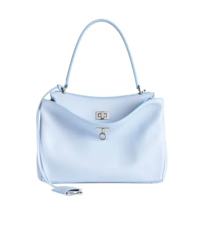 BALENCIAGA WOMEN'S RODEO HANDBAG SMALL IN CLOUDY BLUE