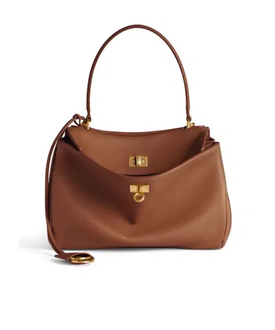 Balenciaga Women's Rodeo Handbag Small In New Tan In Brown