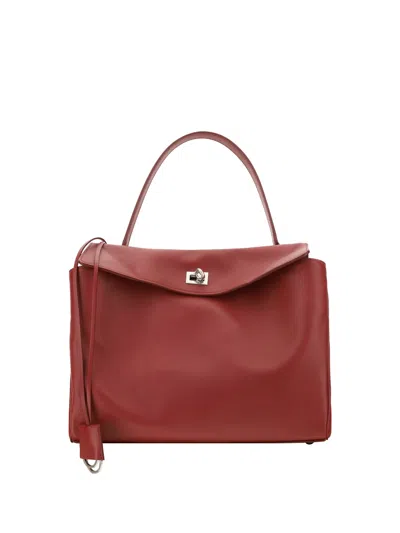 Balenciaga Women Rodeo Leather Shoulder Bag In Red
