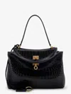 Balenciaga Rodeo Leather Shoulder Bag With Croco Effect