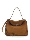 Balenciaga Women Brown Suede Medium Rodeo Handbag In Brown