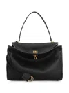 Balenciaga Women Rodeo Medium Leather Handbag In Black