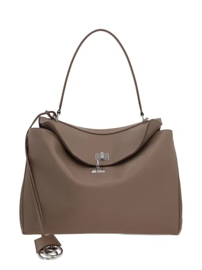Balenciaga Women Rodeo Medium Leather Handbag In Nude