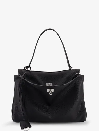 Balenciaga Women Rodeo Medium Leather Shoulder Bag In Black