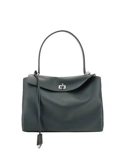 Balenciaga Rodeo Leather Shoulder Bag In Green