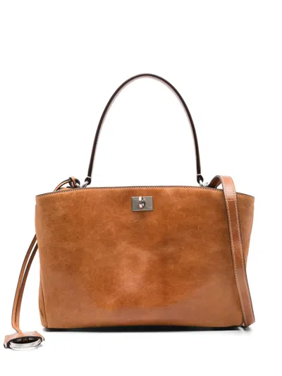 Balenciaga Women Rodeo Small Borsa A Mano In Brown