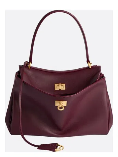 Balenciaga Women's Rodeo Small Handbag In Dkburgundy