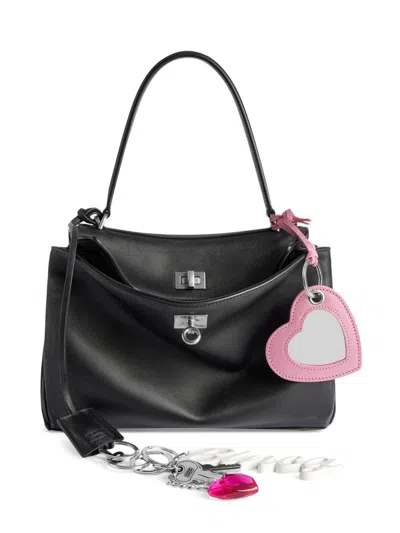 Balenciaga Women's Rodeo Small Handbag Used Effect With One Charm In Black