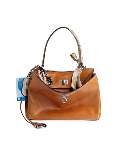Balenciaga Women's Rodeo Small Top Handle Bag With Charms In Brown