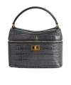 Balenciaga Rodeo Croc-embossed Leather Vanity Crossbody Bag In Black