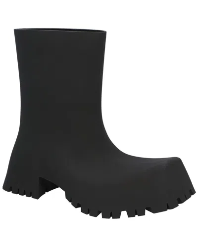 Pre-owned Balenciaga Women's Rubber Trooper Rubber Boot (authentic Pre-loved) In Black
