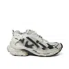 Balenciaga Number Embroidered Toe Runner Sneakers In White/black