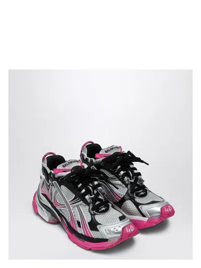 BALENCIAGA WOMEN'S RUNNER SNEAKER WHITE/PINK/BLACK | SIZE 38 | 772767WRUNG