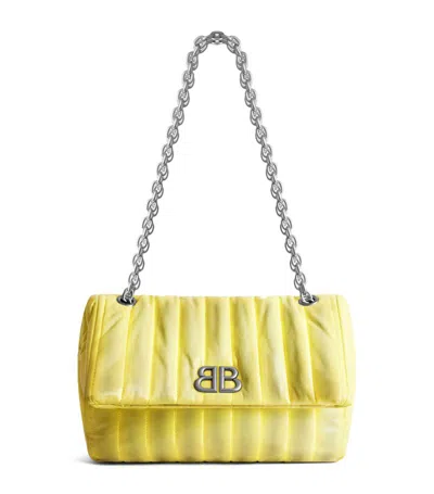 Balenciaga Small Monaco Leather Shoulder Bag In Yellow