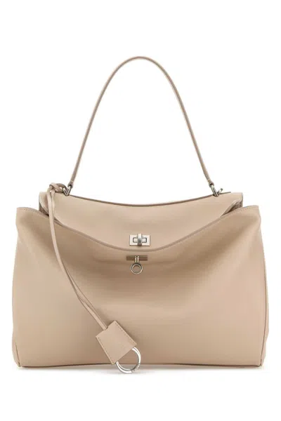 Balenciaga Women Sand Leather Medium Rodeo Handbag In Brown