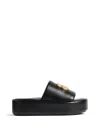 Balenciaga 80mm Bb Shiny Leather Slide Sandals In Black