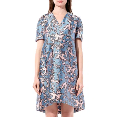 Balenciaga Satin Silk Dress In Multicolor