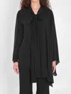 Balenciaga Black Blouse With Pussybow Collar And Asymmetric Design In Silk Woman