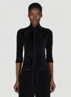 Balenciaga Scarf Turtleneck Terry-cloth Blouse In Black