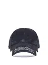 Balenciaga Black Drill Blackletter Script Cap In Black