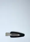 Balenciaga Women Set Of Two Logo Engraved Hair Clips In Black
