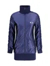 Balenciaga Shiny Jersey Fitted Tracksuit Dress In Blue