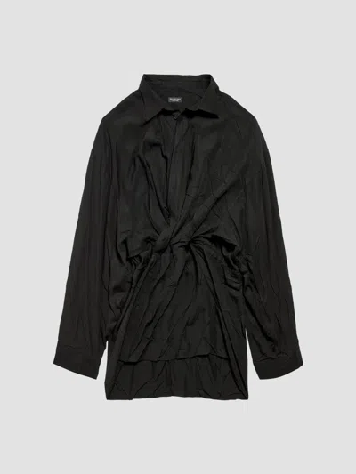 Balenciaga Women's Shirt Mini Dress In Black