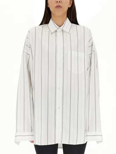 Balenciaga Women Shirt With Logo In White