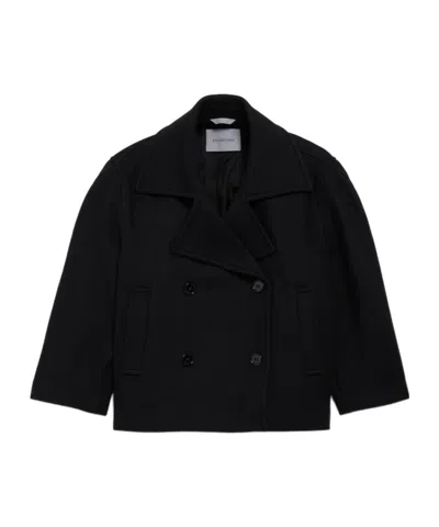 Balenciaga Women's Short Cocoon Coat In Black