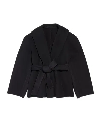 Balenciaga Women's Short Wrap Coat In Black