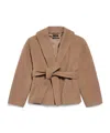 Balenciaga Women's Short Wrap Coat In Camel In Brown