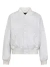 Balenciaga Shrunken Varsity Jacket Ribbed Cuffs In White