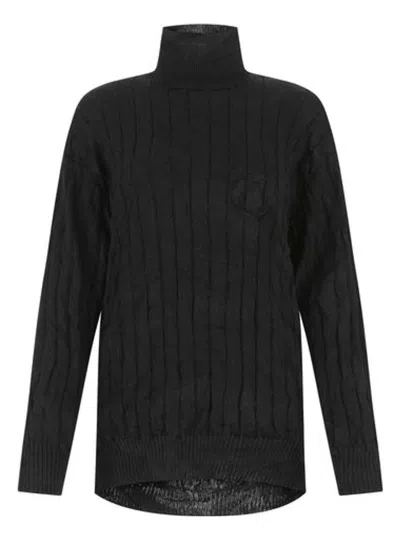 BALENCIAGA WOMEN'S SILK BLEND OVERSIZE SWEATER